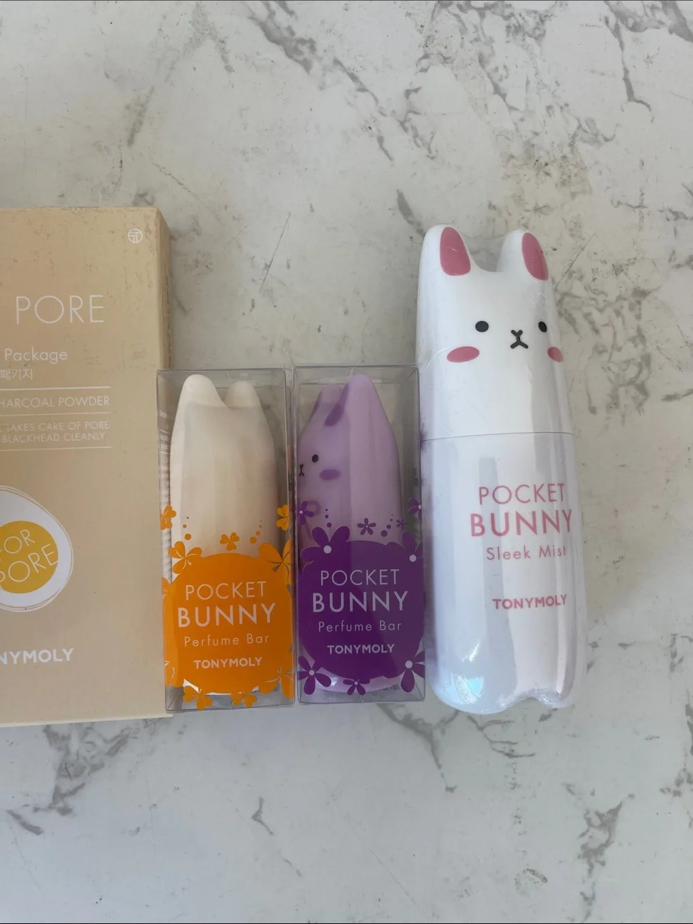 TONYMOLY Egg Pore Silky Smooth Balm + Pocket Bunny Trio - White & Purple